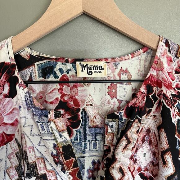 Show Me Your Mumu Jamie Tunic Mini Babydoll Dress Small Girl Tribe Mixed Printn - Picture 7 of 16